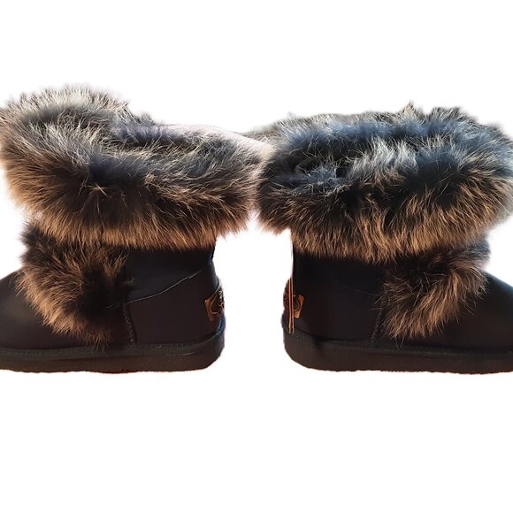 NWT AUABP 100% Australian Lambskin Winter Boots Blue Waterproof Size US 5 - Picture 4 of 5